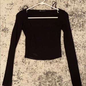 ZARA Square Neck Crop Top